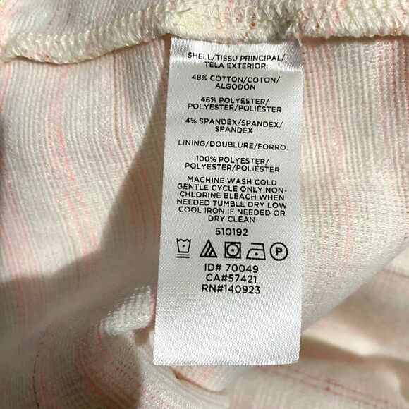 Loft‎ White Pink Stripe Criss Cross Back Mini Dress Tweed Balletcore Size 8 - Picture 11 of 11